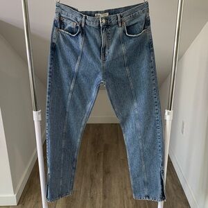 Zara Front Seam Side Zip Jeans